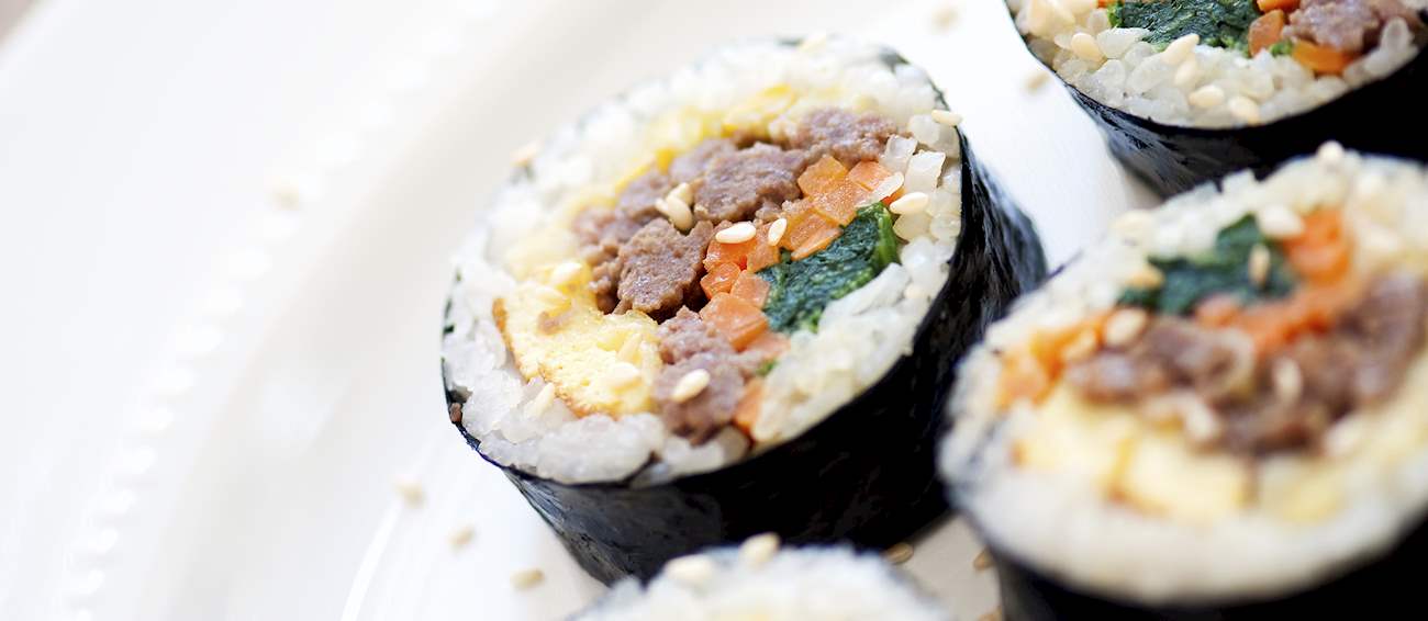 Corea Rice Gimbap | Traditional Rice Dish From South Korea, East Asia