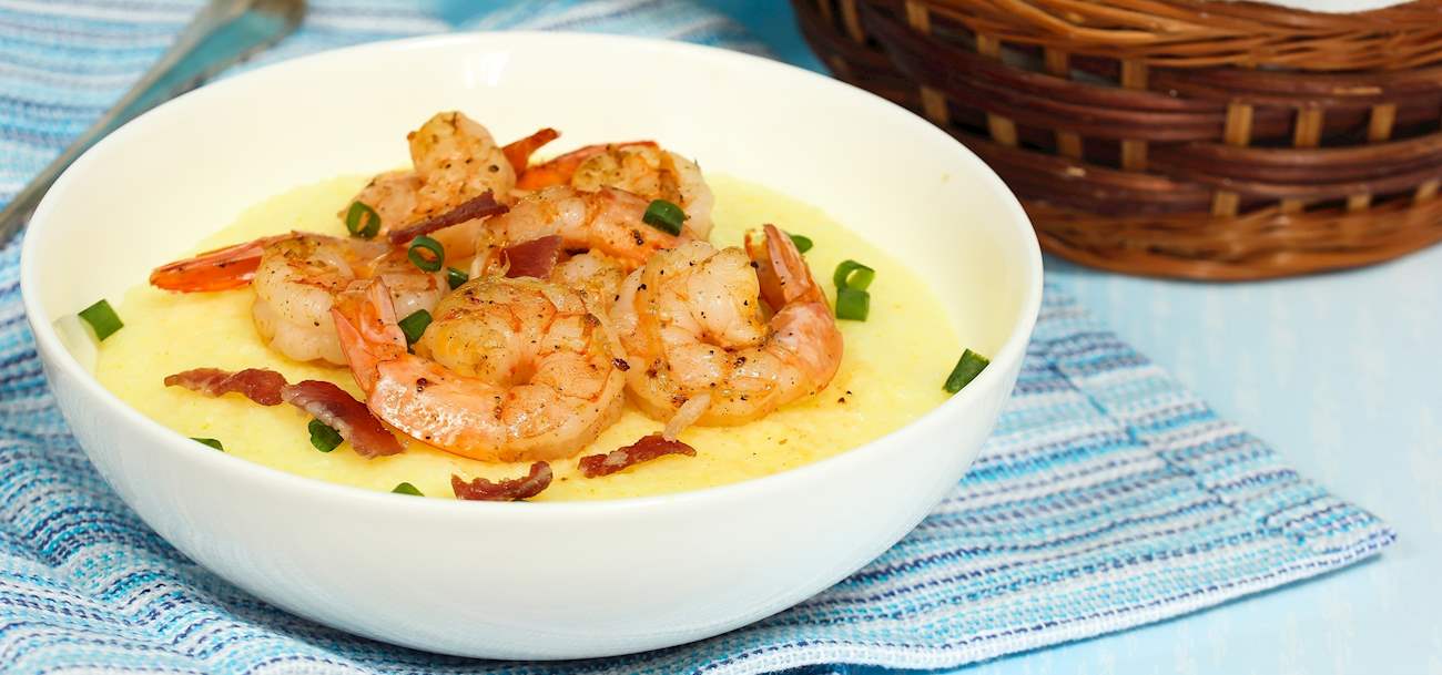 Shrimp And Grits Traditional Shrimp/Prawn Dish From Southern United