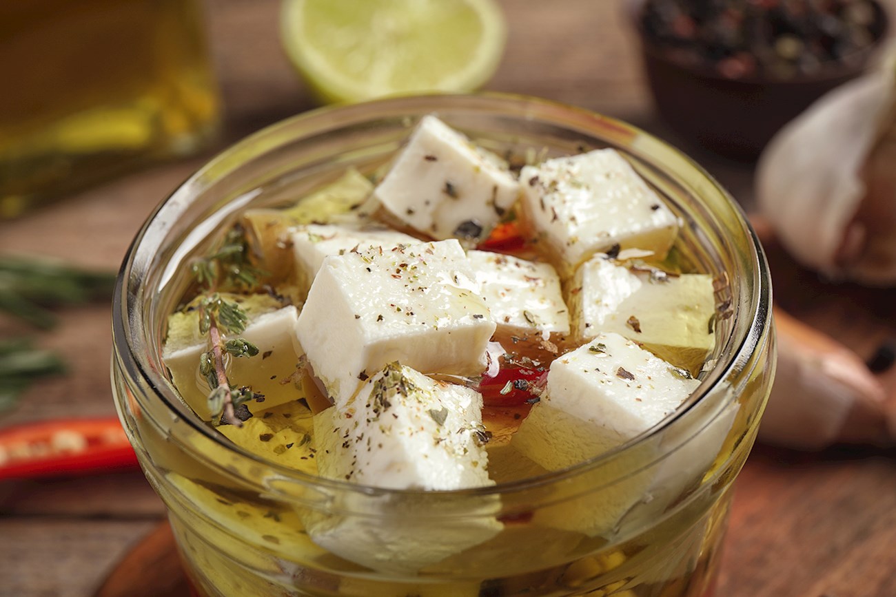 Marinated Feta | Local Condiment From Greece, Southeastern Europe