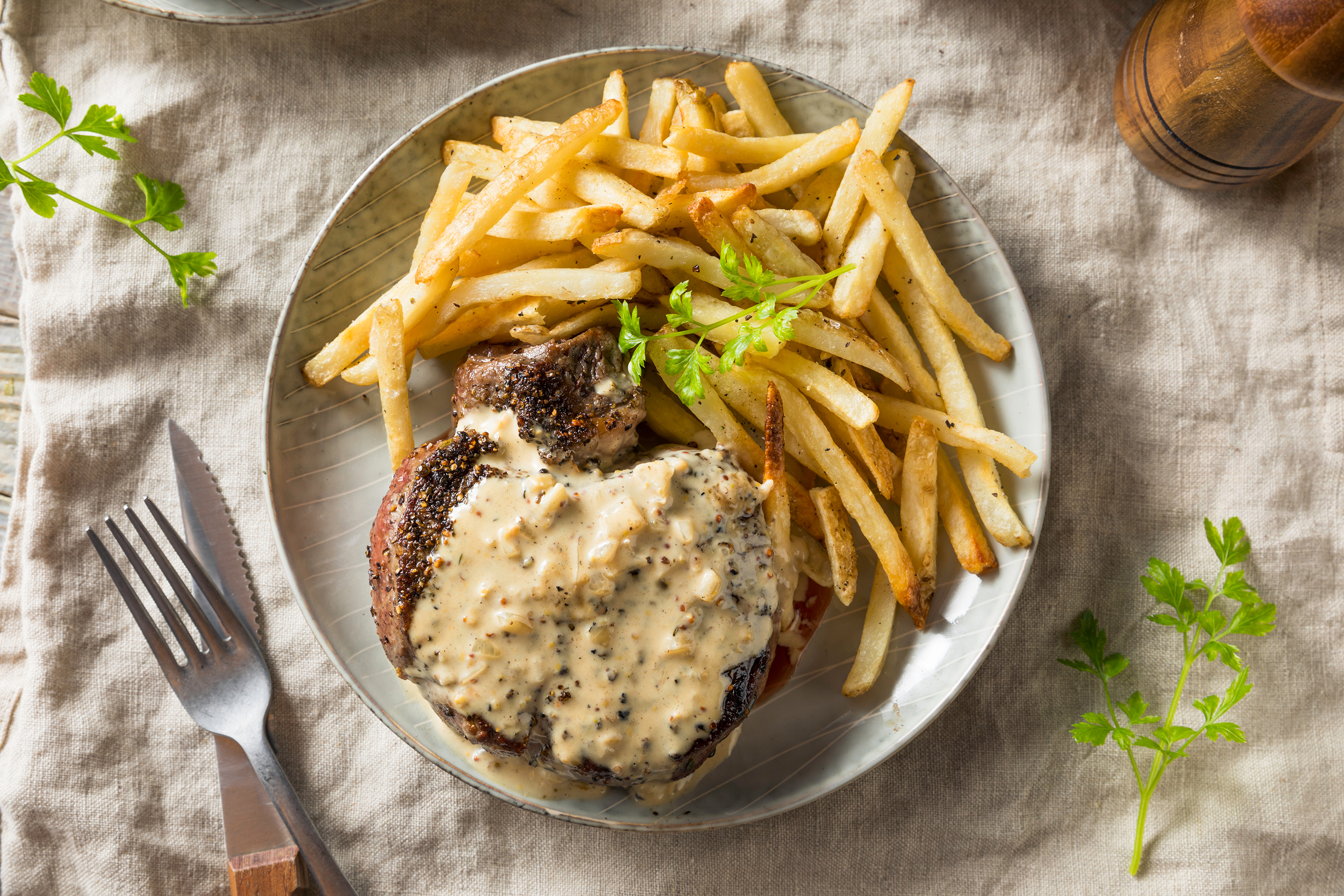 Pepper steak, другая подача